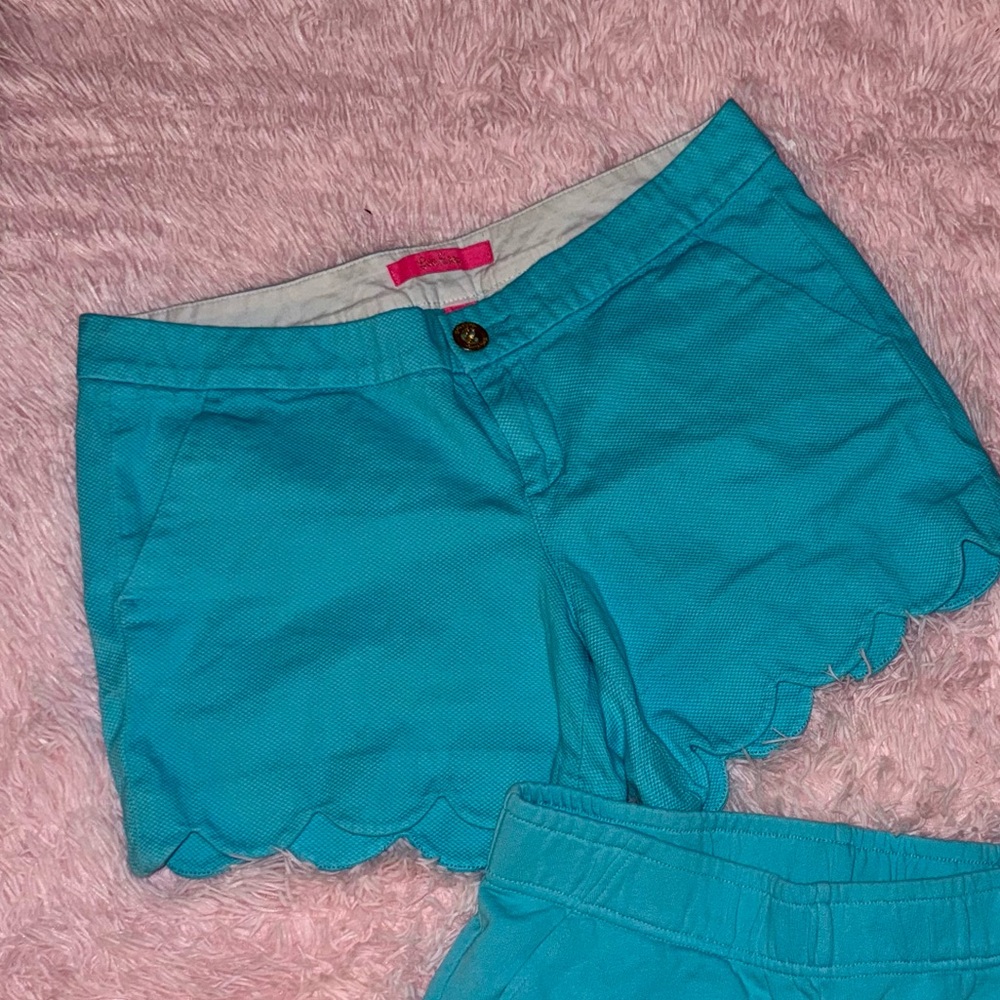 Lilly Pulitzer Aqua High Waist Shorts